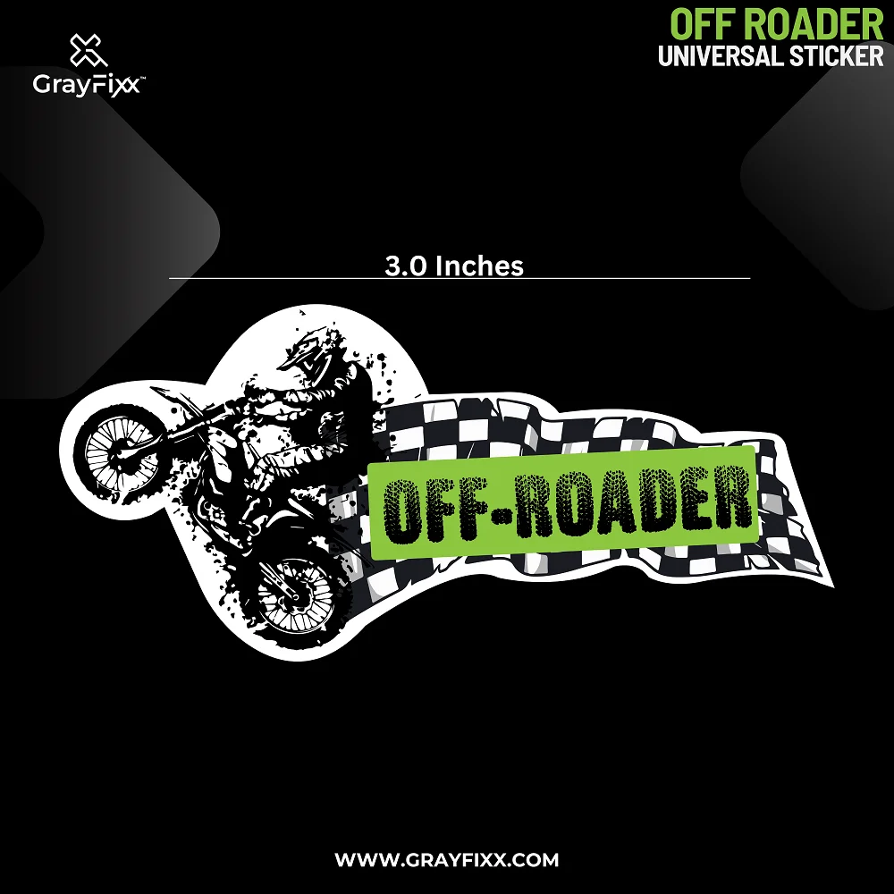 Off Roader Universal Sticker | Printed In Premium Gloss Vinyl With FPF(Fade Protection Film), Water Proof, Precut Sticker, Pack Of 1